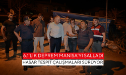 Manisa Valisi Özkan deprem bölgesinde... 'Can kaybı yok, ekipler sahada'