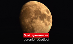 Şişkin ay manzarası görenleri büyüledi