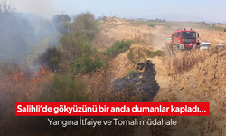 Salihli’de gökyüzünü bir anda dumanlar kapladı… Yangına İtfaiye ve Tomalı müdahale