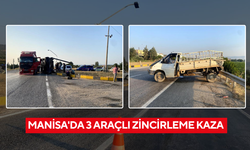 Manisa'da 3 araçlı zincirleme kaza: 2 yaralı