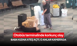 Otobüs terminalinde korkunç olay: Baba kızına ateş açtı, o anlar kamerada