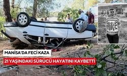 Manisa'da takla atan otomobil can aldı: 1 ölü, 1 ağır yaralı