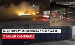 Salihli’de 1’i çocuk 5 kişinin öldüğü katliam gibi kaza anı kamerada