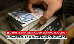 250 bin TL kredi geri ödemesi ne kadar oldu? İhtiyaç kredisi talebi patladı