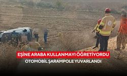 Direksiyon eğitimi faciayla bitti: Otomobil şarampole yuvarlandı