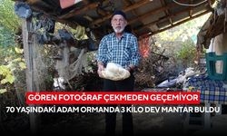 Gören fotoğraf çekmeden geçemiyor: 70 yaşındaki adam ormanda 3 kilo dev mantar buldu