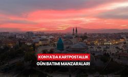 Konya'da kartpostallık gün batımı manzaraları