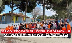 Sarıgöl’de Çavuşlar İlkokulu ve Ortaokulu öğrencileri mahallede çevre temizliği yaptı