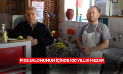 Pide salonunun içinde 100 yıllık mezar