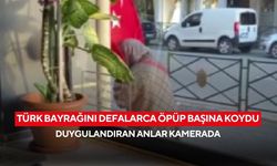 Türk bayrağını defalarca öpüp başına koydu: Duygulandıran anlar kamerada