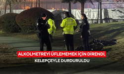 Alkolmetreyi üflememek için direndi, kelepçeyle durduruldu