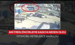 Ani fren zincirleme kazaya neden oldu... Otomobil metrelerce savruldu!