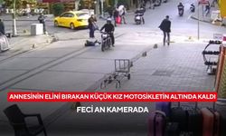 Annesinin elini bırakan küçük kız motosikletin altında kaldı: Feci an kamerada