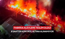 Fabrika alevlere teslim oldu! 8 saattir kontrol altına alınamıyor