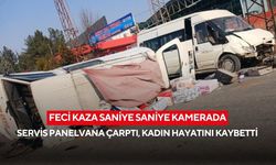 Feci kaza saniye saniye kamerada: Servis panelvana çarptı, kadın hayatını kaybetti
