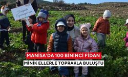 Manisa’da 100 bininci fidan minik ellerle toprakla buluştu