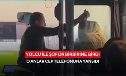 Halk otobüsünde gergin anlar: Yolcu ile şoför birbirine girdi, o anlar cep telefonuna yansıdı