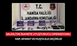 Salihli’de ikamete uyuşturucu operasyonu: Hap, aparat ve muşta ele geçirildi