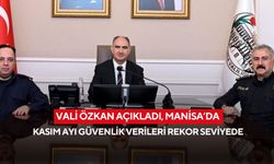 Vali Özkan açıkladı, Manisa’da Kasım ayı güvenlik verileri rekor seviyede