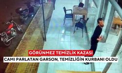 'Kendim sildim, kendim çarptım'! Garsonun talihsiz kazası hem güldürdü hem üzdü...