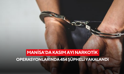 Manisa’da Kasım ayı narkotik operasyonlarında 454 şüpheli yakalandı