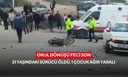 Okul dönüşü feci son: 21 yaşındaki sürücü öldü, 1 çocuk ağır yaralı