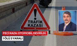 Feci Kaza: Otomobil devrildi, 1 ölü 3 yaralı