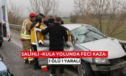 Salihli -Kula yolunda feci kaza: Otomobil refüje çarpıp bariyerlere savruldu, 1 ölü 1 yaralı