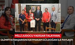 Salihlili Olimpiyat Madalyalı Judocu Yadigar Talayhan’a Kaymakam Güldoğan'dan plaket