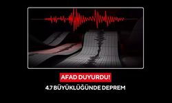 AFAD duyurdu:4.7 büyüklüğünde deprem!