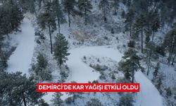Demirci’de kar yağışı etkili oldu