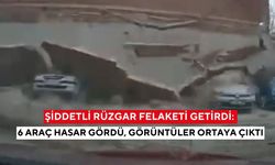 Şiddetli rüzgar felaketi getirdi: 6 araç hasar gördü, görüntüler ortaya çıktı