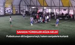 Halı sahada nefes kesen anlar: Dili boğazına kaçtı, hakem müdahalesiyle kurtuldu