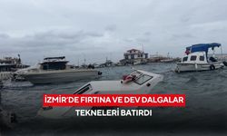İzmir’de fırtına ve dev dalgalar tekneleri batırdı
