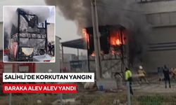 Salihli’de korkutan yangın: Baraka alev alev yandı