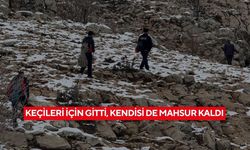 Mahsur kalan çoban ve 9 keçi sağ salim kurtarıldı...