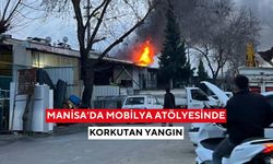 Manisa’da mobilya atölyesinde yangın paniği