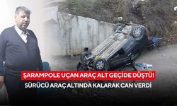 Şarampole uçan araç alt geçide düştü! Sürücü araç altında kalarak can verdi