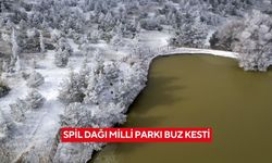 Spil Dağı Milli Parkı buz kesti