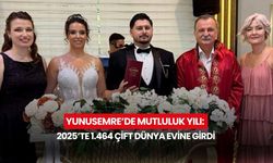 Yunusemre’de mutluluk yılı: 2025’te 1.464 çift dünya evine girdi