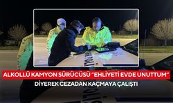 Alkollü kamyon sürücüsü “Ehliyeti evde unuttum” diyerek cezadan kaçmaya çalıştı, 5 yıl ehliyetine el konuldu...