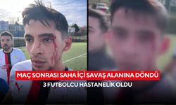 Bitiş düdüğüyle saha karıştı: Amatör lig maçında futbolcular hastanelik oldu