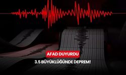 AFAD duyurdu:3.5 büyüklüğünde deprem!