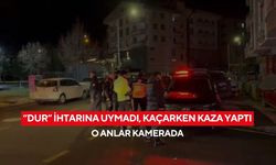 “Dur” ihtarına uymadı, kaçarken kaza yaptı... O anlar kamerada