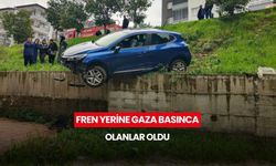 Fren yerine gaza bastı, araç site bahçesine uçtu