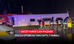 Gece yarısı can pazarı! Yolcu otobüsü yan yattı, 7 yaralı