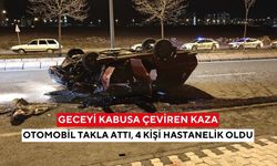 Geceyi kabusa çeviren kaza! Otomobil takla attı, 4 kişi hastanelik oldu...