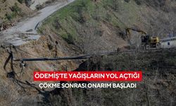 İzmir Ödemiş’te yağış sonrası çöken yol onarılıyor... Ulaşım alternatif güzergâhlarla sağlanıyor