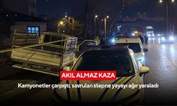 Kaza anı kabusa döndü! Kamyonet çarpıştı, yaya stepnenin kurbanı oldu
