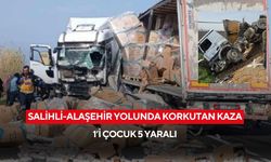 Salihli’de 3 araçlı zincirleme kaza: 1’i çocuk 5 yaralı